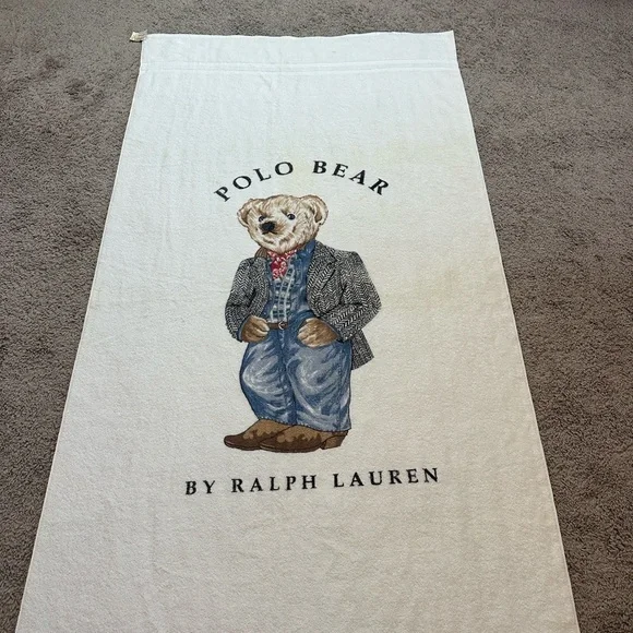 VTG Polo Bear By Ralph Lauren Western Casual Bath Sheet Beach Towel 35x72 USA - Picture 3 of 10